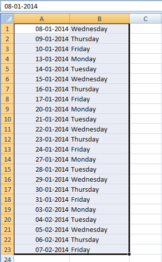 چگونه در اکسل تمام روزهای هفته یا روزهای کاری را در محدوده تاریخ مشخص دریافت کنیم