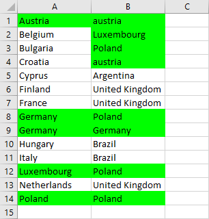 مقایسه دو ستون در اکسل