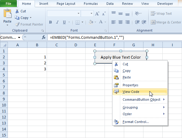 کنترل ActiveX در اکسل